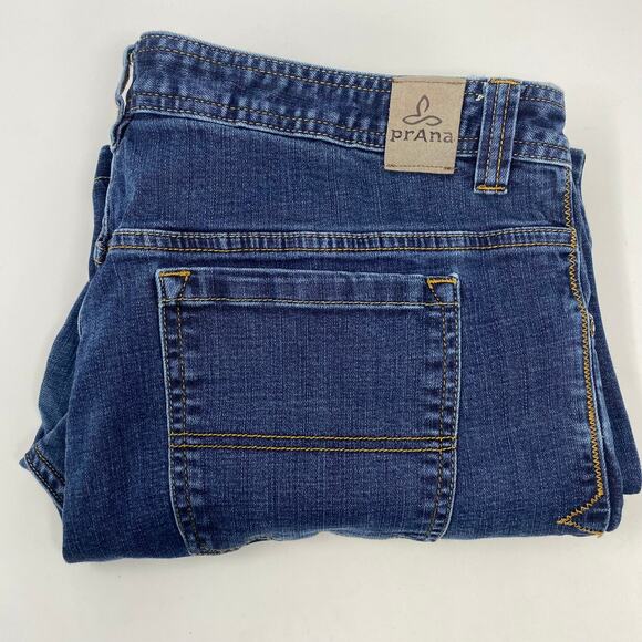 Prana Mens 38x28 Straigh Fit Blue 5‎ Pocket Design Jeans - Picture 1 of 5